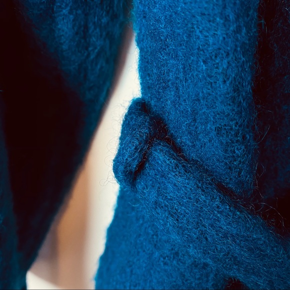 Vintage 80's Pauline Trigere Wool Mohair Coat Blue - Picture 9 of 16